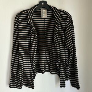 Dolan Left Coast Women Anthropologie cropped stripped sweatshirt blazer large